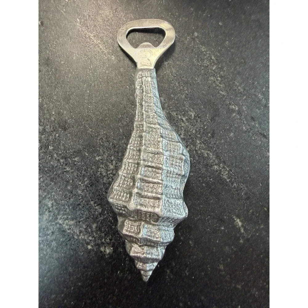Arthur Court Seashell Conch Bottle Opener Aluminum Coastal‎ Beach Barware 6.75